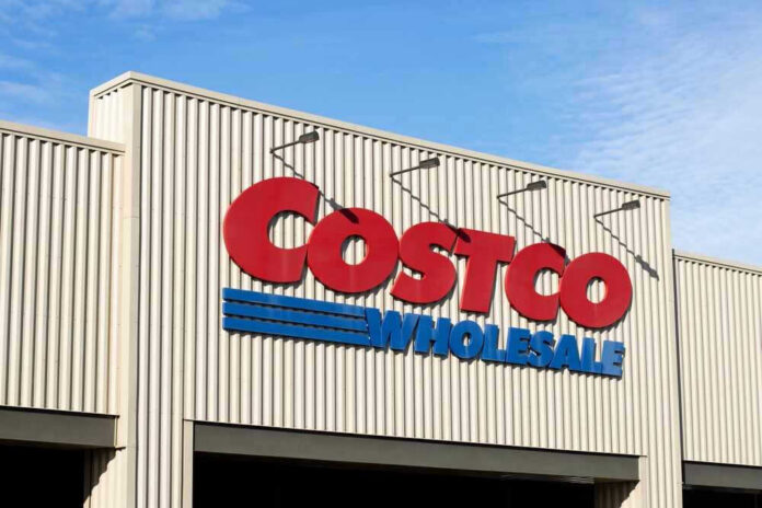 shutterstock_2080639498.jpg Costco Wholesale store front with logo visible.
