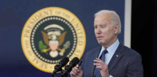 President Biden speaking at a podium