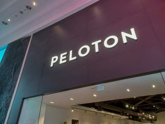 Exterior view of a Peloton store with a prominent sign