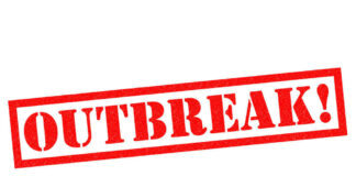 Red text indicating outbreak alert message