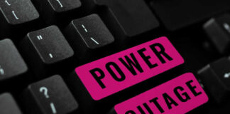 Keyboard with power outage stickers