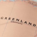 HIGH-STAKES Talks: U.S. Pushes for Greenland Close-up of a map showing Greenland labeled as Denmark