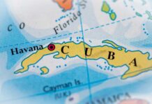Cuba PANICS After Trump Severs Critical Pipeline Close-up of a map highlighting Cuba and its capital Havana