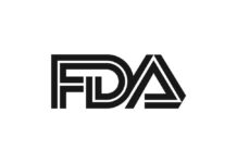Logo of the FDA featuring stylized letters F, D, and A