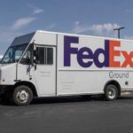 FedEx delivery truck parked in a lot