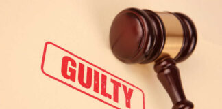 Guilty stamp with gavel