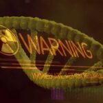 Digital representation of a DNA strand with a warning message